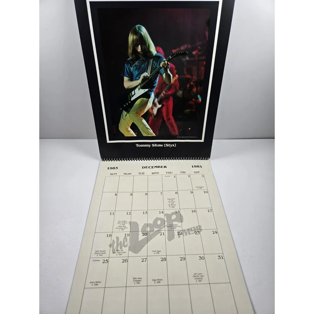 1983 The Loop FM98 Chicago Vtg. Wall Calander Musicians Jagger, Nicks, Ozzy, Who